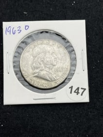 1963 D Franklin Half Dollar Silver Coin