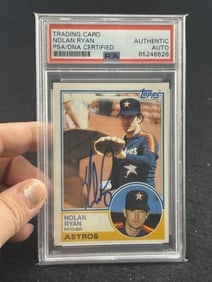 Nolan Ryan Hand Signed Authentic Autograph Baseball Card