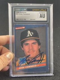 1986 Donruss Jose Canseco Hand Signed Authentic Autograph Baseball Card