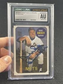 1986 Duke Snider Hand Signed Authentic Autograph Baseball Card