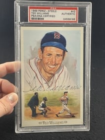 1989 Perez Steele Ted Williams Hand Signed Authentic Autograph Baseball Card