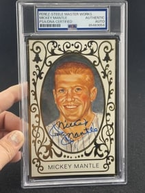 Perez Steele Mickey Mantle Hand Signed Authentic Autograph Baseball Card