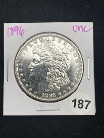 1896 UNC Morgan Silver Dollar Coin