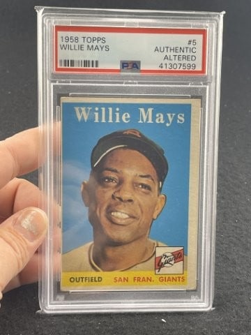 1958 Topps Willie Mays Baseball Card: KEY WORDS: INDIAN ARTIFACT ARTIFACTS ARROWHEAD ARROWHEADS NATIVE AMERICAN MISSISSIPPIAN QUAPAW CADDO POTTERY COINS MORGAN DOLLAR PEACE DOLLAR SILVER COINS. All coins have been Sigma tested for authent