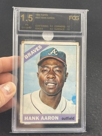 1966 Topps Hank Aaron Baseball Card (1 of 2)