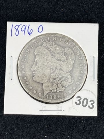 1896 O Morgan Silver Dollar Coin: KEY WORDS: INDIAN ARTIFACT ARTIFACTS ARROWHEAD ARROWHEADS NATIVE AMERICAN MISSISSIPPIAN QUAPAW CADDO POTTERY COINS MORGAN DOLLAR PEACE DOLLAR SILVER COINS. All coins have been Sigma tested for authent