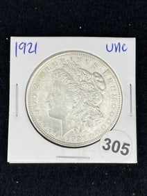 1921 UNC Morgan Silver Dollar Coin