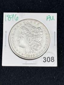 1896 AU Morgan Silver Dollar Coin