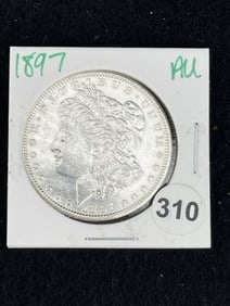 1897 AU Morgan Silver Dollar Coin