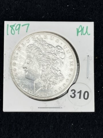 1897 AU Morgan Silver Dollar Coin (1 of 2)