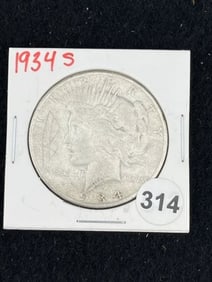 1934 S Peace Silver Dollar Coin