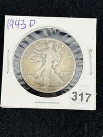 1943 D Walking Liberty Half Dollar Silver Coin
