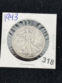 1943 Walking Liberty Half Dollar Silver Coin