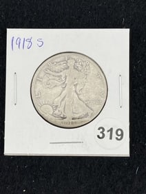 1918 S Walking Liberty Half Dollar Silver Coin