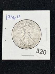 1936 D Walking Liberty Half Dollar Silver Coin