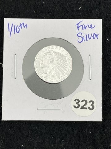 1/10th Fine Silver Coin: KEY WORDS: INDIAN ARTIFACT ARTIFACTS ARROWHEAD ARROWHEADS NATIVE AMERICAN MISSISSIPPIAN QUAPAW CADDO POTTERY COINS MORGAN DOLLAR PEACE DOLLAR SILVER COINS. All coins have been Sigma tested for authent