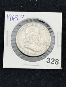 1963 D Franklin Half Dollar Silver Coin