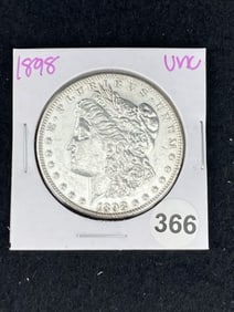 1898 UNC Morgan Silver Dollar Coin