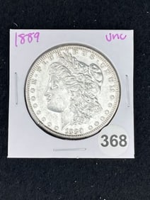 1889 UNC Morgan Silver Dollar Coin