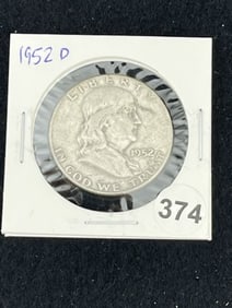 1952 D Franklin Half Dollar Silver Coin