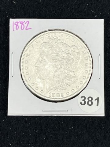 1882 Morgan Silver Dollar Coin: KEY WORDS: INDIAN ARTIFACT ARTIFACTS ARROWHEAD ARROWHEADS NATIVE AMERICAN MISSISSIPPIAN QUAPAW CADDO POTTERY COINS MORGAN DOLLAR PEACE DOLLAR SILVER COINS. All coins have been Sigma tested for authent