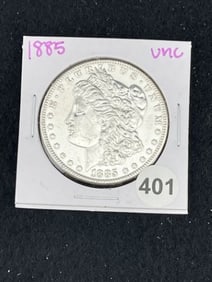 1885 UNC Morgan Silver Dollar Coin