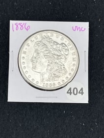 1886 UNC Morgan Silver Dollar Coin