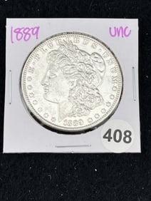 1889 UNC Morgan Silver Dollar Coin