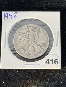 1942 Walking Liberty Half Dollar Silver Coin