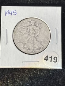 1945 Walking Liberty Half Dollar Silver Coin
