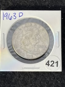 1963 D Franklin Half Dollar Silver Coin