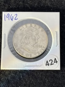 1962 Franklin Half Dollar Silver Coin