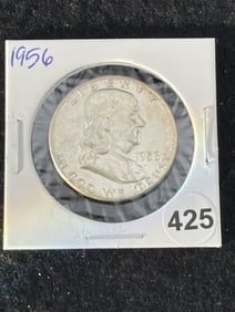 1956 Franklin Half Dollar Silver Coin
