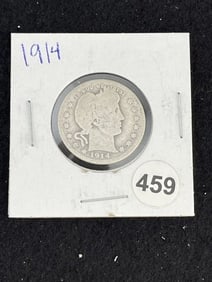 1914 Barber Quarter Coin