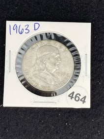 1963 D Franklin Half Dollar Silver Coin