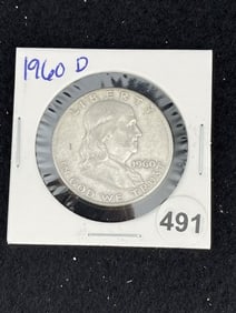 1960 D Franklin Half Dollar Silver Coin