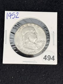 1952 Franklin Half Dollar Silver Coin