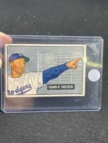1951 Bowman Charlie Dressen Baseball Card
