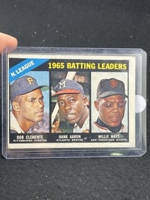 1966 Topps Willie Mays Hank Aaron Bob Clemente Baseball Card
