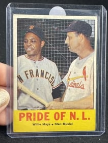 1963 Topps Willie Mays & Stan Musial Baseball Card