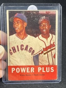 1963 Topps Ernie Banks & Hank Aaron Baseball Card