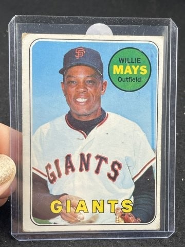 1969 Topps Willie Mays Baseball Card: KEY WORDS: INDIAN ARTIFACT ARTIFACTS ARROWHEAD ARROWHEADS NATIVE AMERICAN MISSISSIPPIAN QUAPAW CADDO POTTERY COINS MORGAN DOLLAR PEACE DOLLAR SILVER COINS. All coins have been Sigma tested for authent