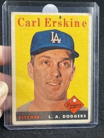 1958 Topps Carl Erskine Baseball Card