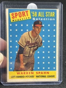 1958 Topps Warren Spahn Baseball Card