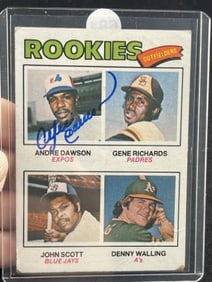 1977 Topps Rookie Andre Dawson Hand Signed Authentic Autograph Baseball Card