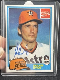 1981 Topps Nolan Ryan Hand Signed Authentic Autograph Baseball Card