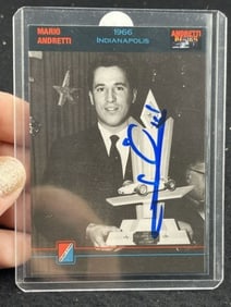 Mario Andretti Hand Signed Authentic Autograph Card
