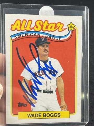 Wade Boggs Hand Signed Authentic Autograph Baseball Card (1 of 2)