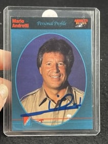 Mario Andretti Hand Signed Authentic Autograph Card
