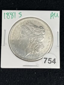 1881 S AU Morgan Silver Dollar Coin